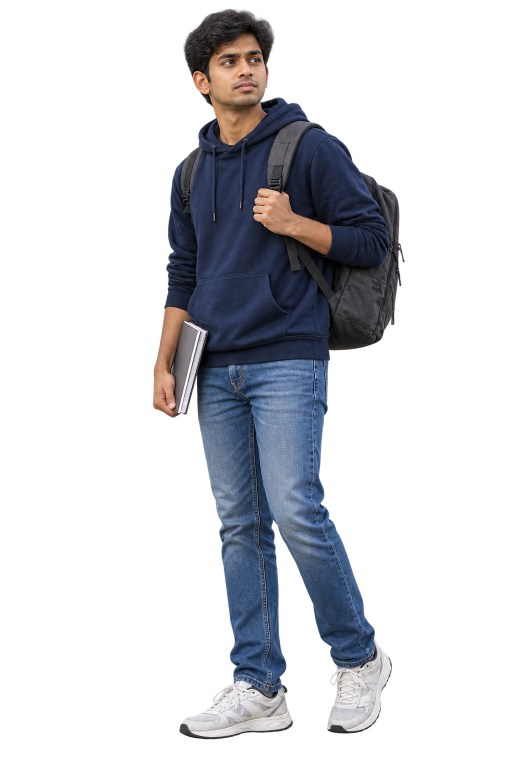 Student thinking about library management options