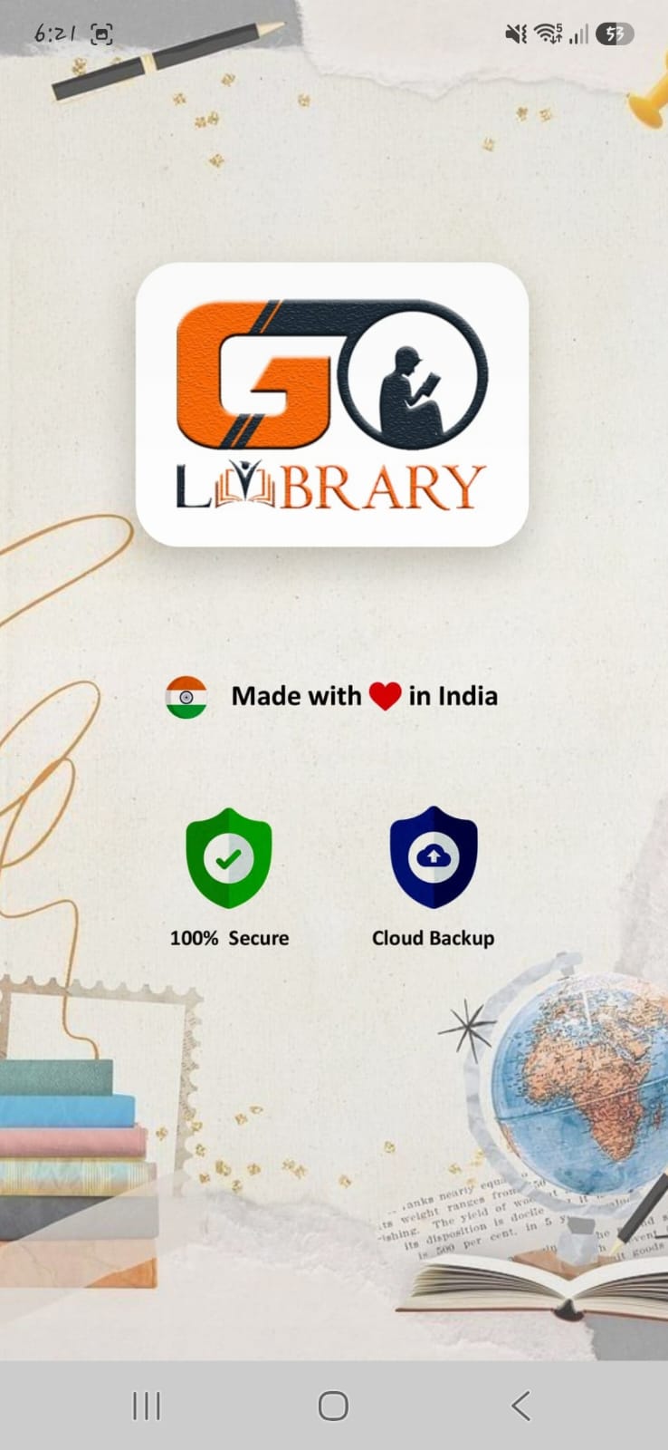 Welcome screen